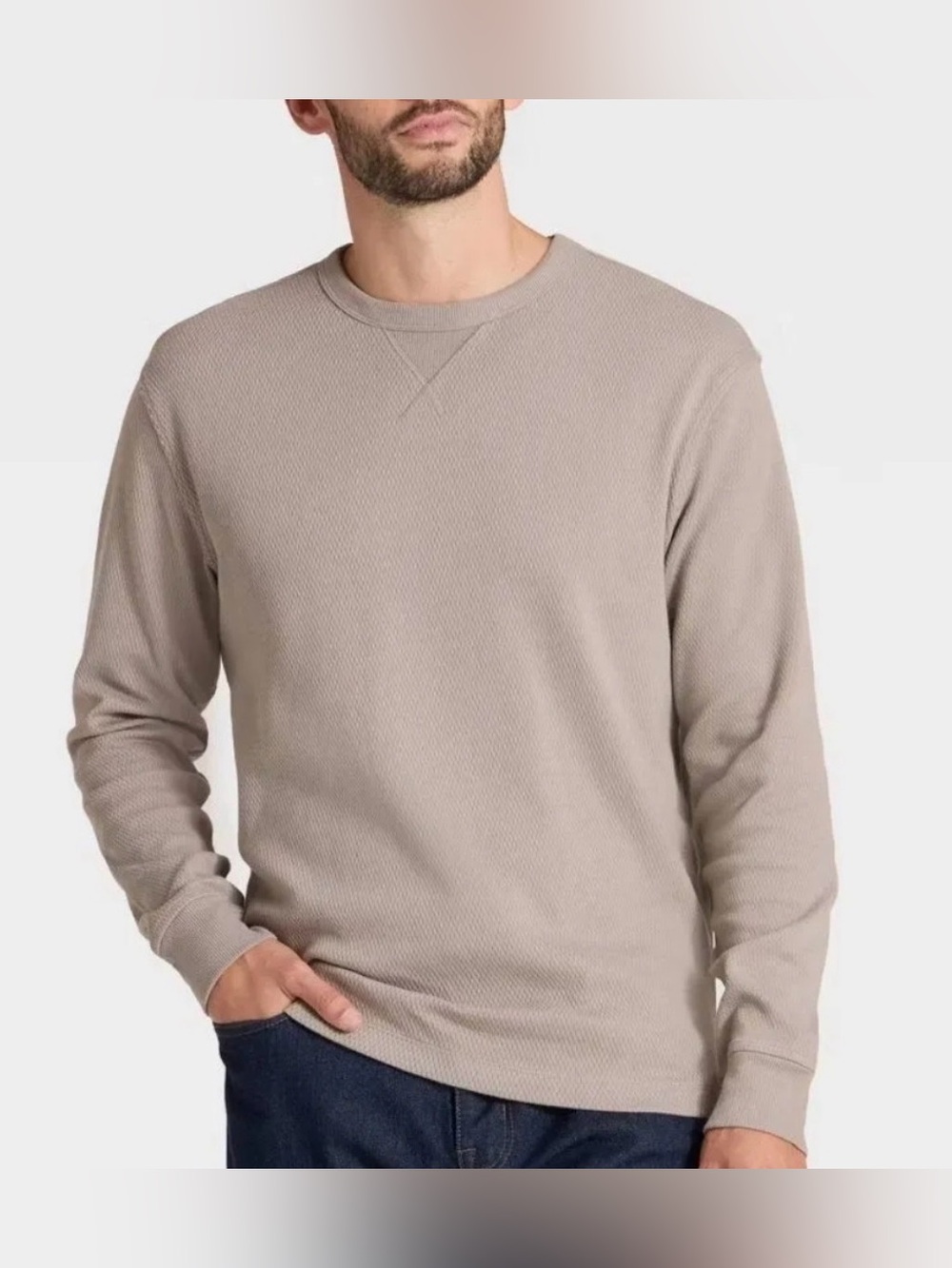 goodfellow & co vintage collection brown textured crew neck sweatshirt NWT NEW